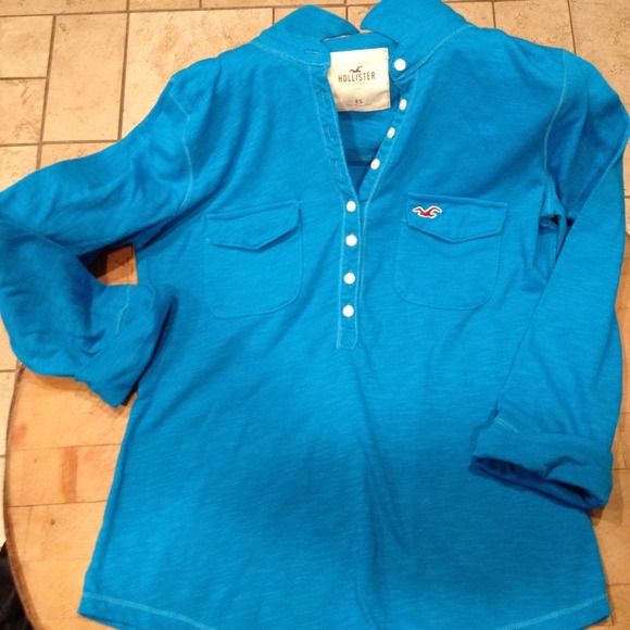 Blue Hollister 3/4 sleeve Shirt