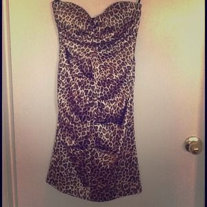 Strapless Leopard Print dress
