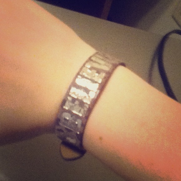 Gray with silver Believe bracelet