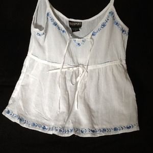White and blue tank top