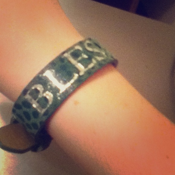 Green and silver bracelet Blessed