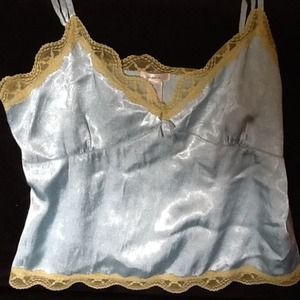 Silky light blue and lime green Cami