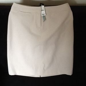 Cream colored pencil skirt