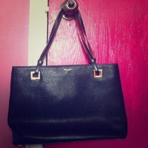 KATE SPADE black and brown leather tote!