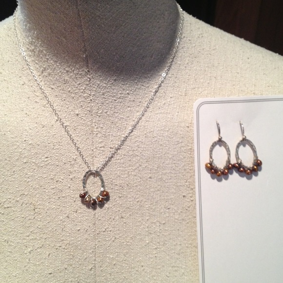 Sterling Silver chain with copper bead pendant