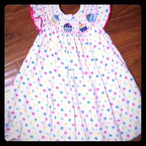 Smocked cupcakes dress