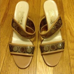 Salvatore Ferragamo plastic logo sandals
