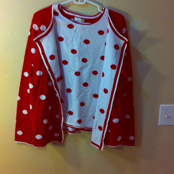 Red polka dot sweater set