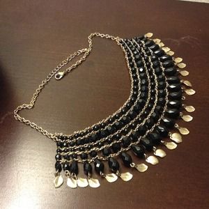 Black and Gold Statement Necklace