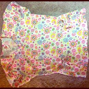 White cross scrub top