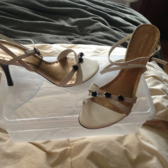 BCBG bone snakeskin inspired shoes