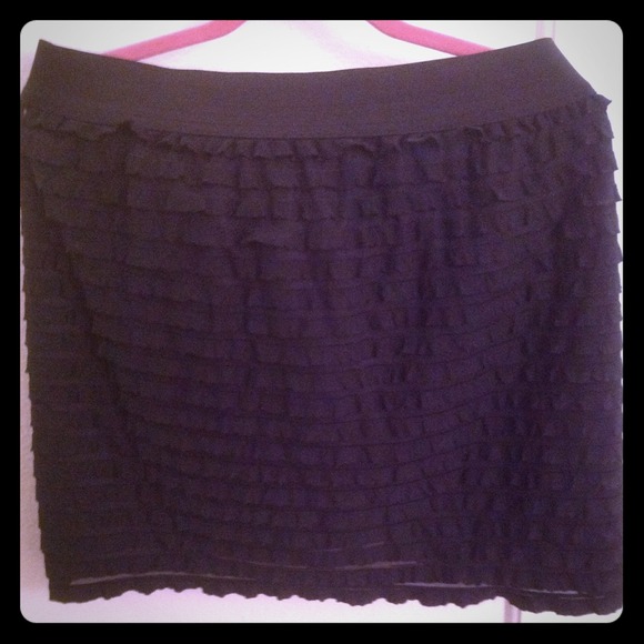 * SOLD *  Black Ruffled Skirt- Plus Size