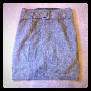 Grey belted pencil skirt