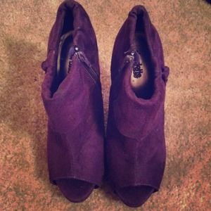 Purple Peep Toe Booties