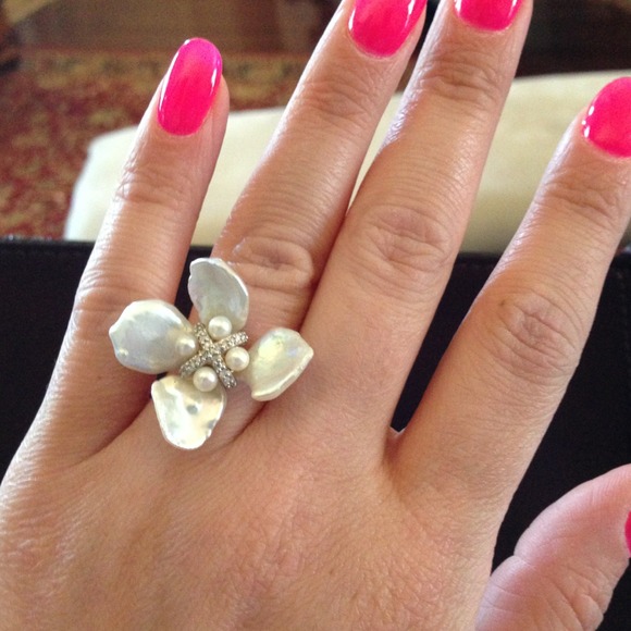 SOLD! fresh water pearl & diamond ring