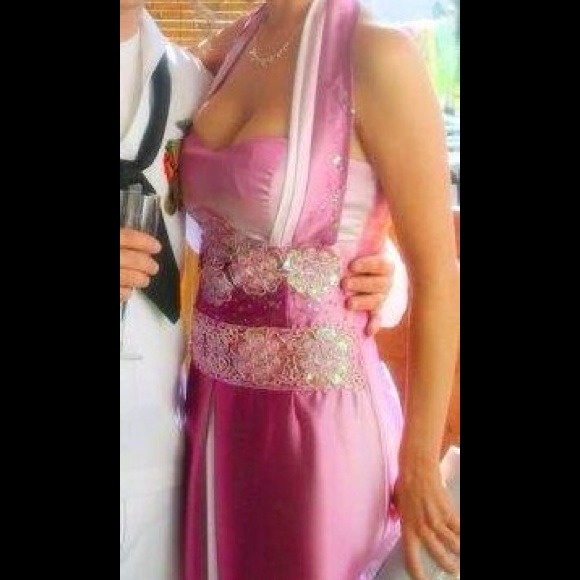 Formal Gown Pink Beaded