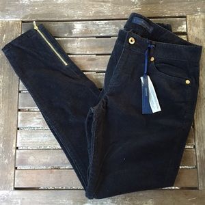 Juicy Couture Black Ankle Zip Skinny Corduroys