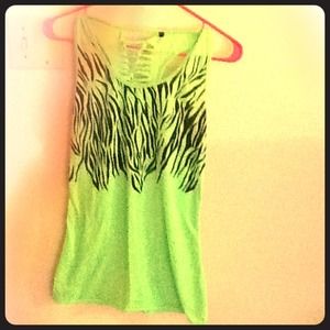 Neon animal print tank