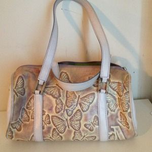 mario hernandez buttlerfly embossed leather