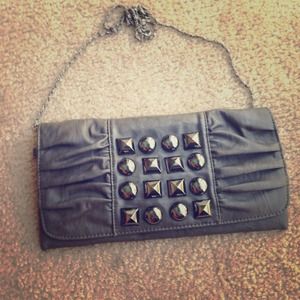 TRADED❤️Grey studded clutch