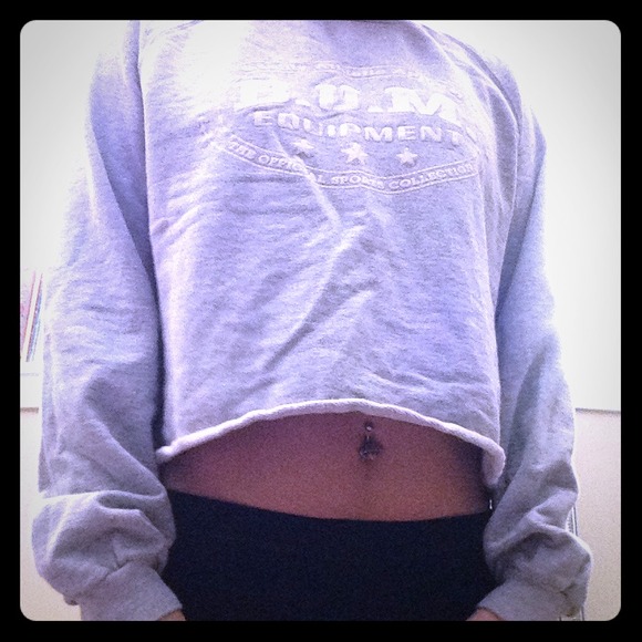 Bum equipment midriff sweatshirt grey