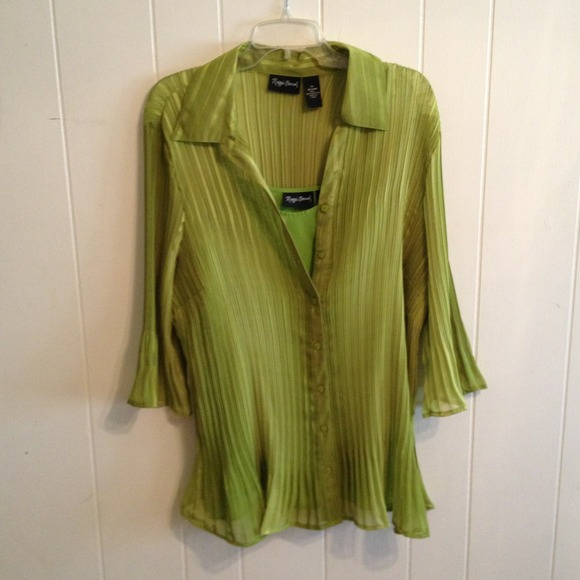 Plus size Lime green 2 piece shell and tank