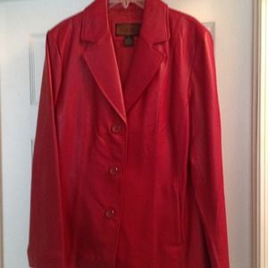 ***Reduced***Genuine Red Leather Blazer