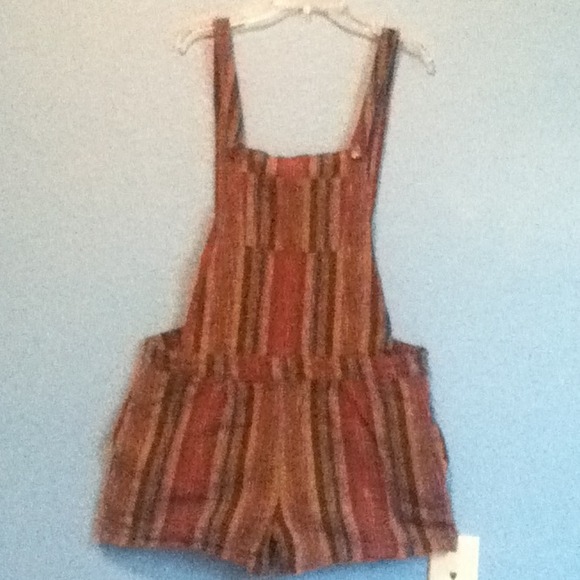 Shorts/overall striped cotton lining burlap outer