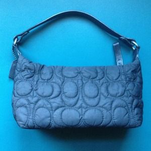 Coach black mini quilted signature bag