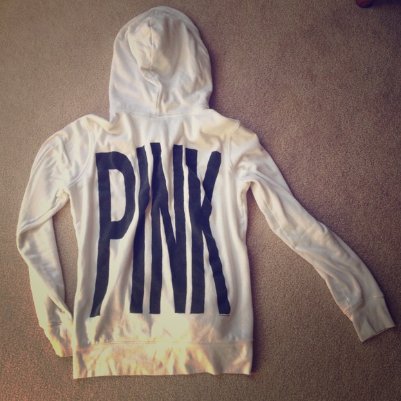 White Victoria's Secret Zip Up Hoodie