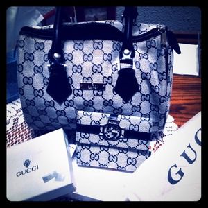 Black & light gray GUCCI speedy