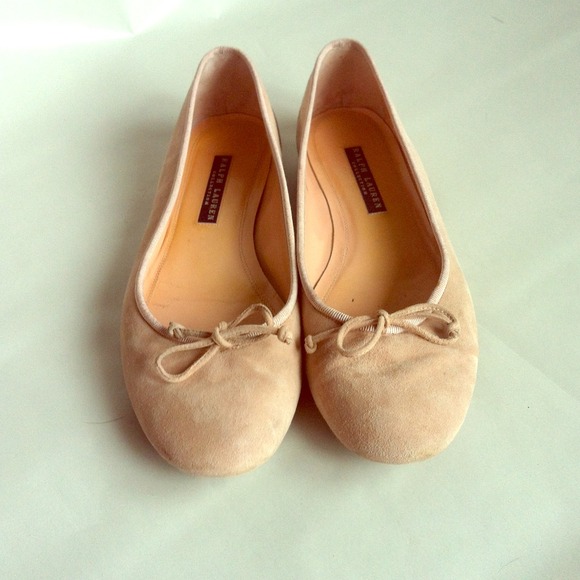 RALPH LAUREN PINK SUEDE BALLET FLATS