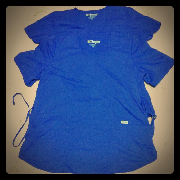 2 Greys Anatomy Size Large Purple Scrub Tops