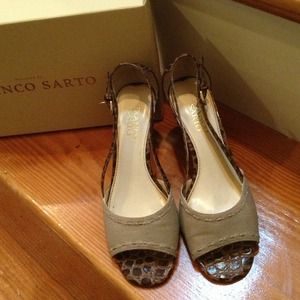 Franco Sarto Canvas and Snakeskin shoe