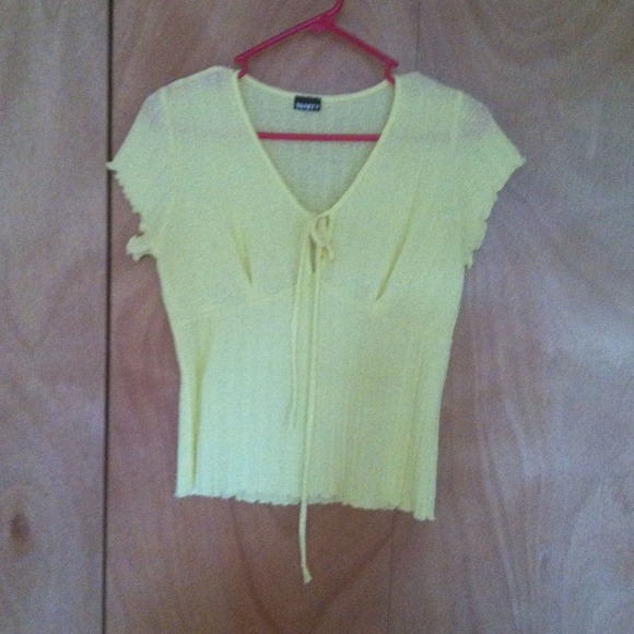 Lemon Yellow Vanity Top/Blouse with Tie Detail