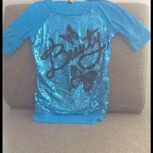 Girls sequins blue top