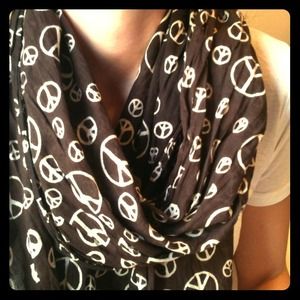 Peace sign summer scarf
