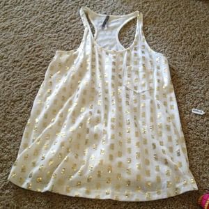 Racer back w/ gold sequence. Great for stagecoach!