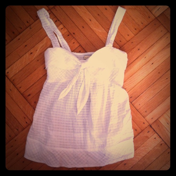 White linen tank top