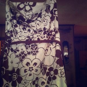 Brown and white dress