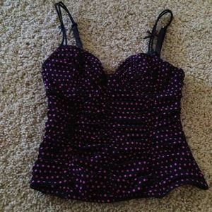 Pink and black corset