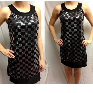 Black & Silver sequin cocktail dress