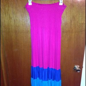 Tube top maxi dress hot pink,2 blues&black