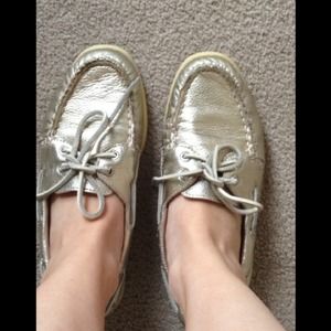 RESERVED Sperry Top Sider! Gorgeous gold color