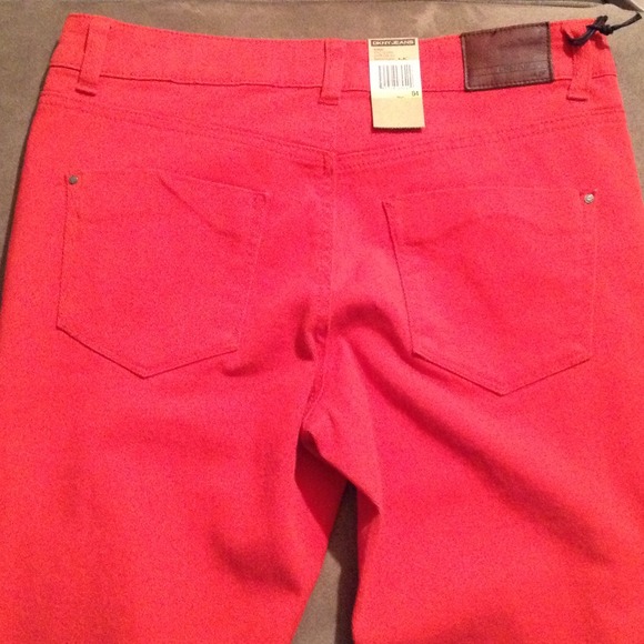 🎯SOLD DKNY Skinny Jeans Orange SZ 4 Reg Fit - Picture 3 of 3
