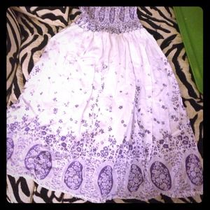 Purple and White tube top summer dress😍