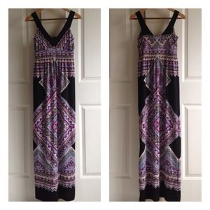 INC purple print maxi dress NWT