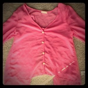 SUPER cute pink blouse with an open back