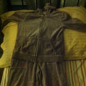 Girls Missimo velour  brown sweat suit