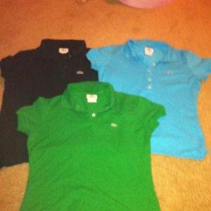 Three Lacoste women's polo shirts!!!!!